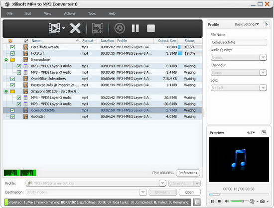 Xilisoft MP4 to MP3 Converter 6.8.0.1101
